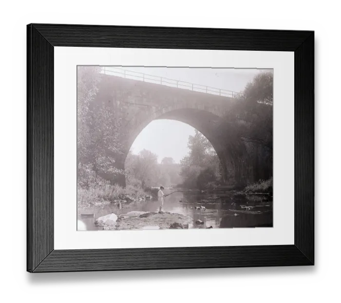 Framed Print : Boy Fishing Under Oldest Arched Bridge Framed Print : Boy Fishing Under Oldest Arched Bridge
