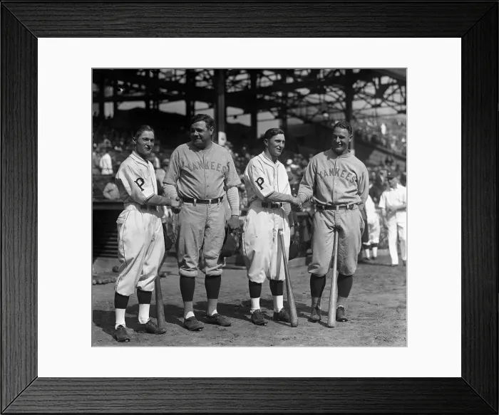 Framed Print : Baseball Greats Posing in Uniform at Stadium Framed Print : Baseball Greats Posing in Uniform at Stadium