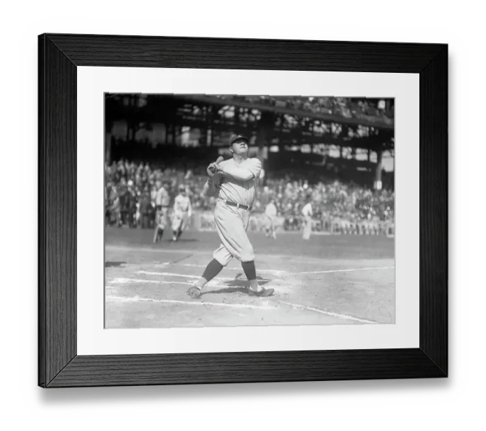 Framed Print : Babe Ruth Swinging Bat Framed Print : Babe Ruth Swinging Bat