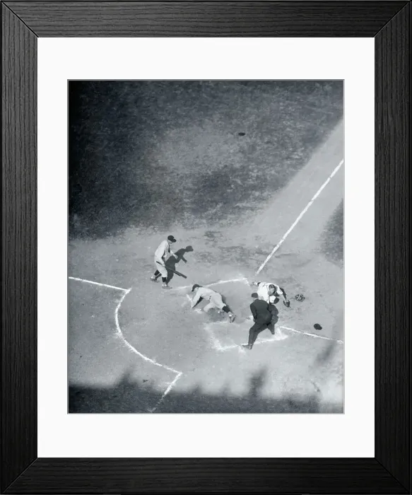Framed Print : Lou Gehrig Sliding Home Framed Print : Lou Gehrig Sliding Home