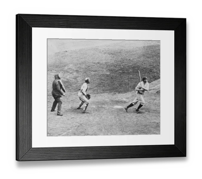 Framed Print : Babe Ruth at Bat