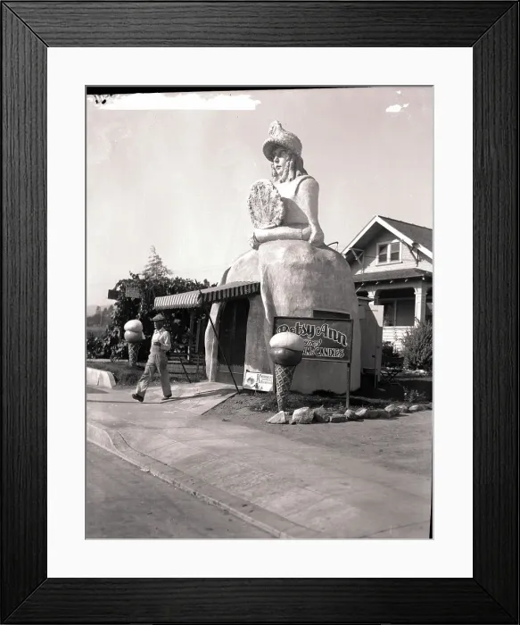 Framed Print : Ice Cream Stand in Shape of Woman Framed Print : Ice Cream Stand in Shape of Woman