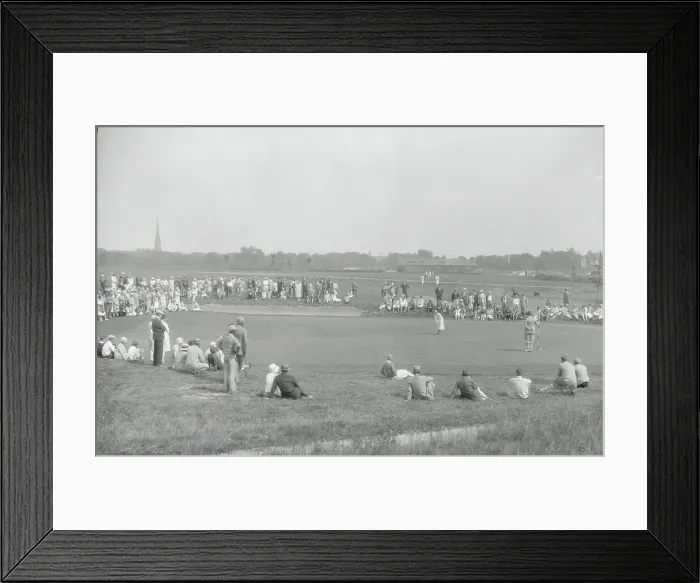Framed Print : Spectators and Golfing Professionals on the Green Framed Print : Spectators and Golfing Professionals on the Green