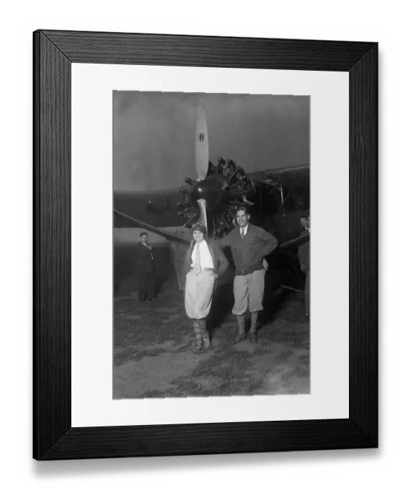 Framed Print : Aviators near Their Aircraft Framed Print : Aviators near Their Aircraft