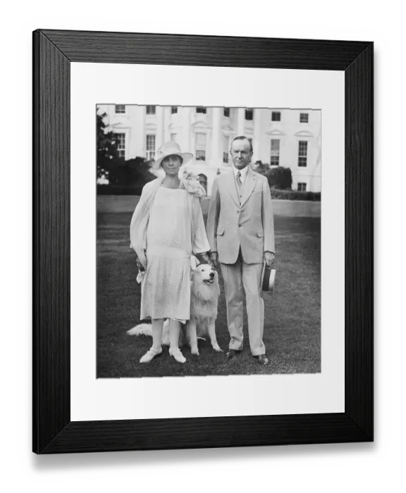 Framed Print : Calvin Coolidge And Wife At White House Framed Print : Calvin Coolidge And Wife At White House