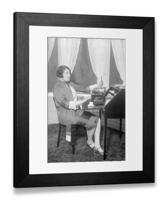 Framed Print : Louella Parsons Seated at Typewriter