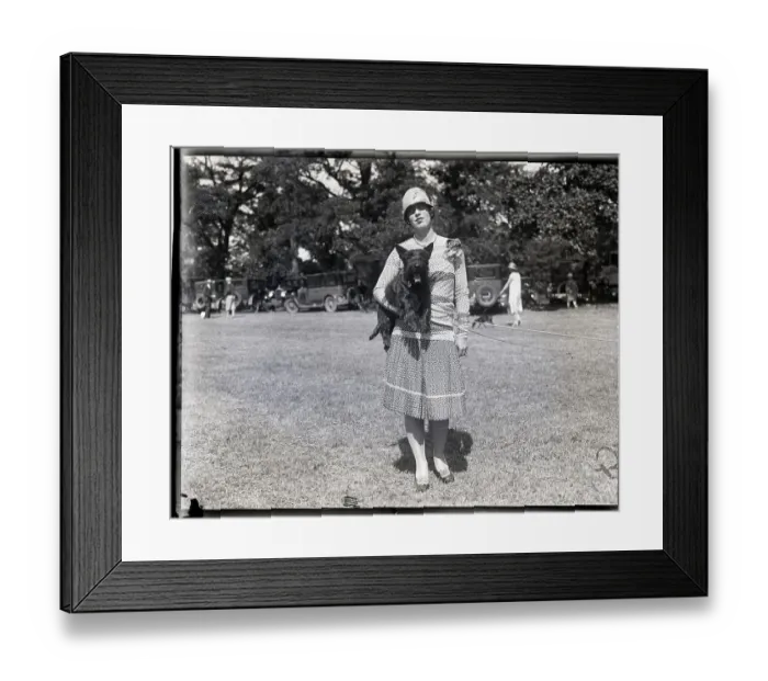 Framed Print : Woman With Her Prize Winning Terrier Framed Print : Woman With Her Prize Winning Terrier