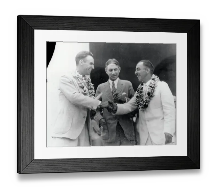 Framed Print : James Dole Shaking Hands with Colleague Framed Print : James Dole Shaking Hands with Colleague