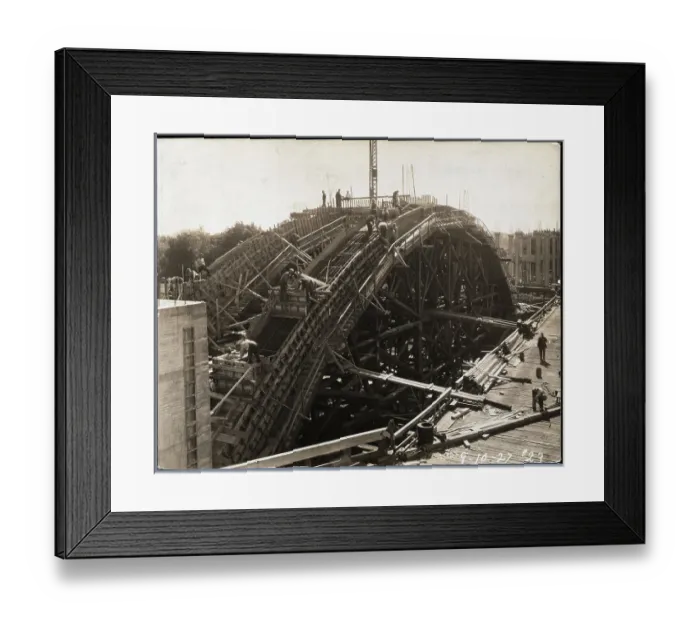 Framed Print : Arched Bridge Construction