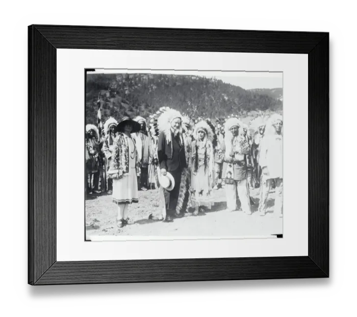 Framed Print : President Coolidge Becoming a Sioux Indian Member Framed Print : President Coolidge Becoming a Sioux Indian Member