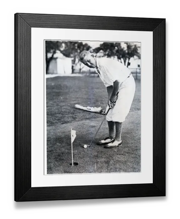 Framed Print : Lester Bolstad Plays Golf Near Hole Framed Print : Lester Bolstad Plays Golf Near Hole