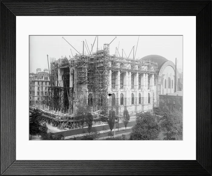 Framed Print : Construction of the Cathedral of St. John the Divine Framed Print : Construction of the Cathedral of St. John the Divine
