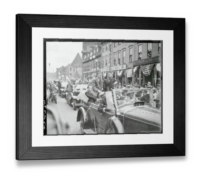Framed Print : Lindbergh Riding Through Boston Framed Print : Lindbergh Riding Through Boston