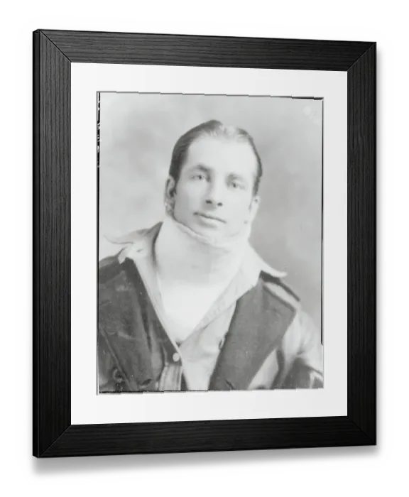 Framed Print : Portrait of Dick Grace with Plaster Cast