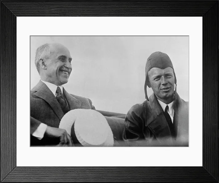 Framed Print : Orville Wright and Charles A. Lindbergh Framed Print : Orville Wright and Charles A. Lindbergh