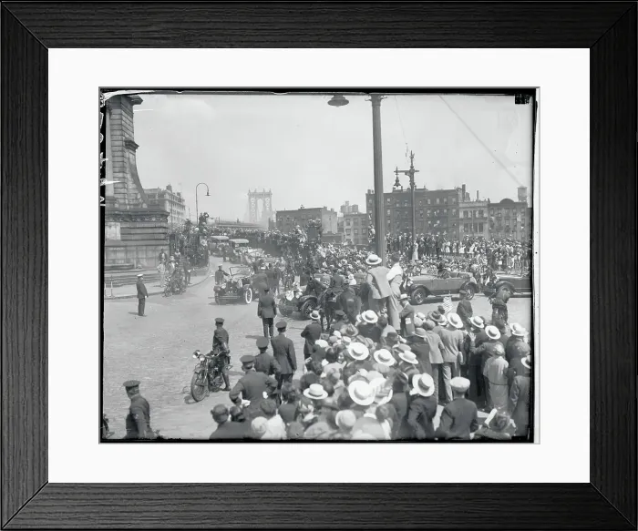 Framed Print : Lindbergh Cavalcade Going to Brooklyn Framed Print : Lindbergh Cavalcade Going to Brooklyn