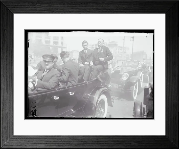 Framed Print : Charles Lindbergh Riding in Car Framed Print : Charles Lindbergh Riding in Car