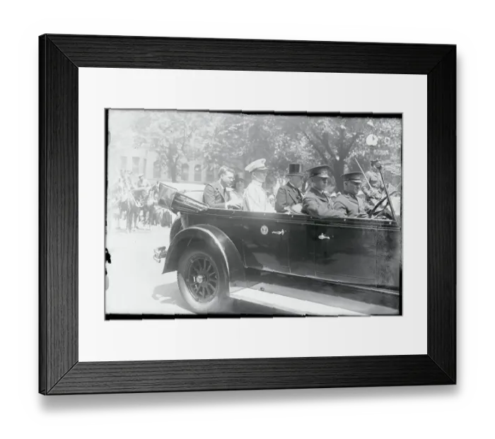 Framed Print : Charles Lindbergh and Mother Riding in Triumphal Motorcade Framed Print : Charles Lindbergh and Mother Riding in Triumphal Motorcade
