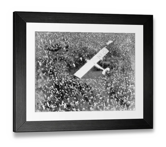 Framed Print : Airplane Surrounded by Massive Crowds Framed Print : Airplane Surrounded by Massive Crowds