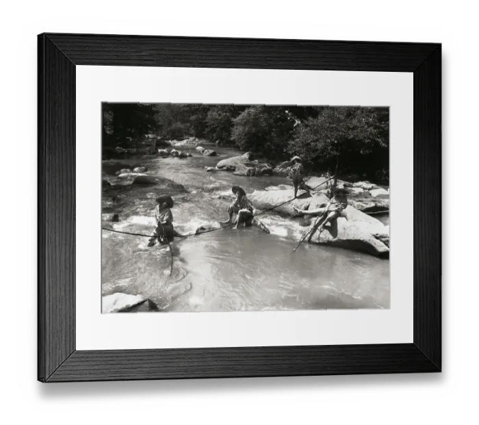 Framed Print : Young Women Sitting on Rocks in Creek Framed Print : Young Women Sitting on Rocks in Creek