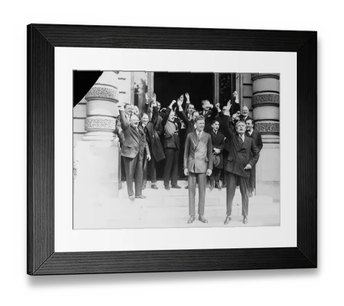 Framed Print : Crowd Raising Their Arms in Celebrating Lindbergh's Transatlantic Flight Framed Print : Crowd Raising Their Arms in Celebrating Lindbergh's Transatlantic Flight