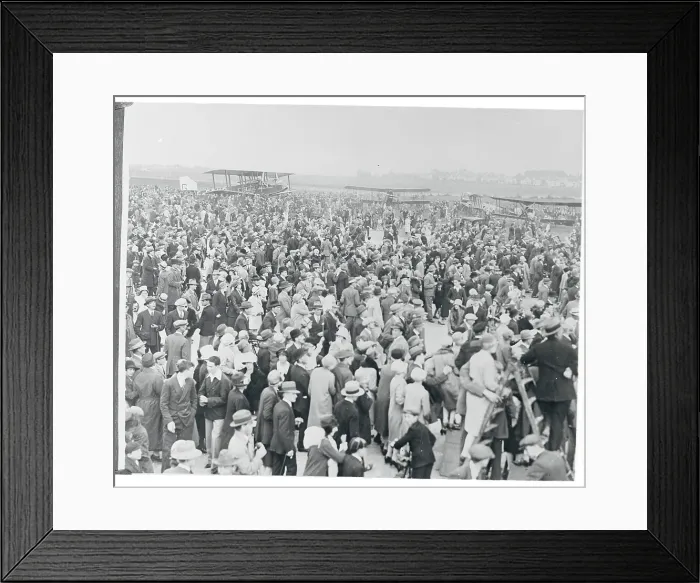 Framed Print : Massive Crowd of Charles Lindbergh Welcomers in England Framed Print : Massive Crowd of Charles Lindbergh Welcomers in England