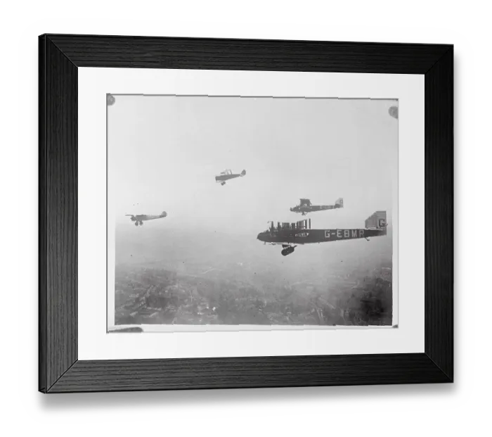 Framed Print : Airplane Formation Flying Over England Framed Print : Airplane Formation Flying Over England