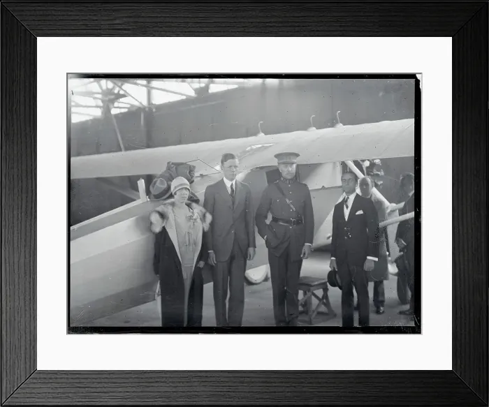 Framed Print : Charles Lindbergh Being Welcomed by Belgium Royalty Framed Print : Charles Lindbergh Being Welcomed by Belgium Royalty