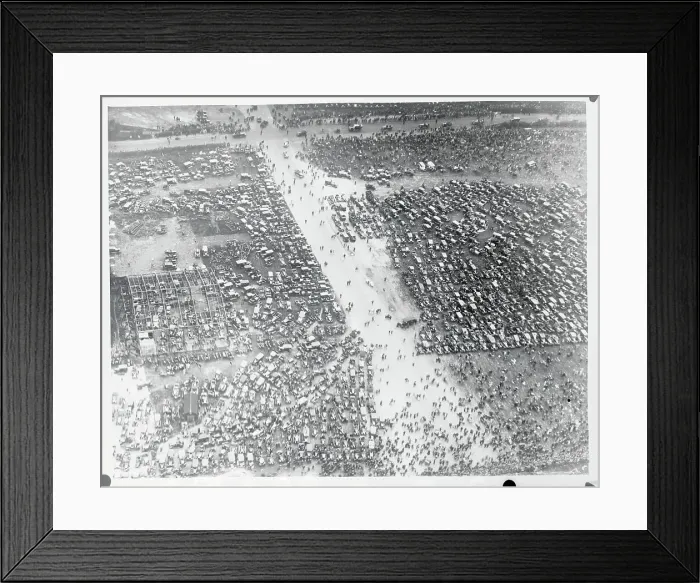 Framed Print : People Running to Meet Charles Lindbergh Framed Print : People Running to Meet Charles Lindbergh