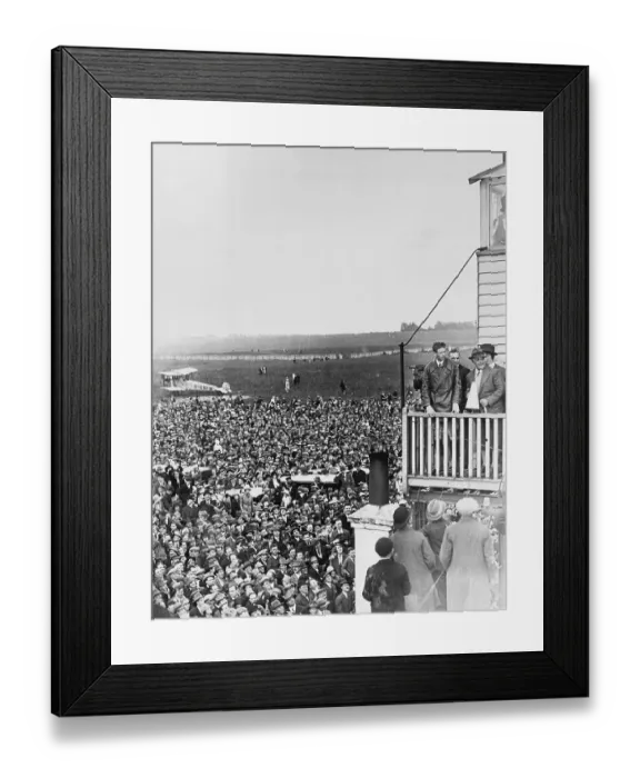 Framed Print : Lindberg Addressing Crowd