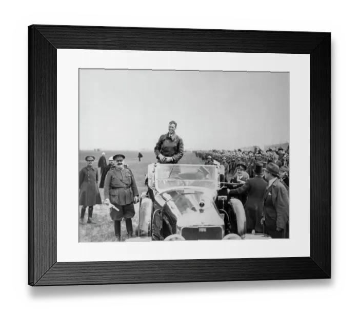 Framed Print : Crowd Cheering for Charles Lindbergh After Historic Flight Framed Print : Crowd Cheering for Charles Lindbergh After Historic Flight