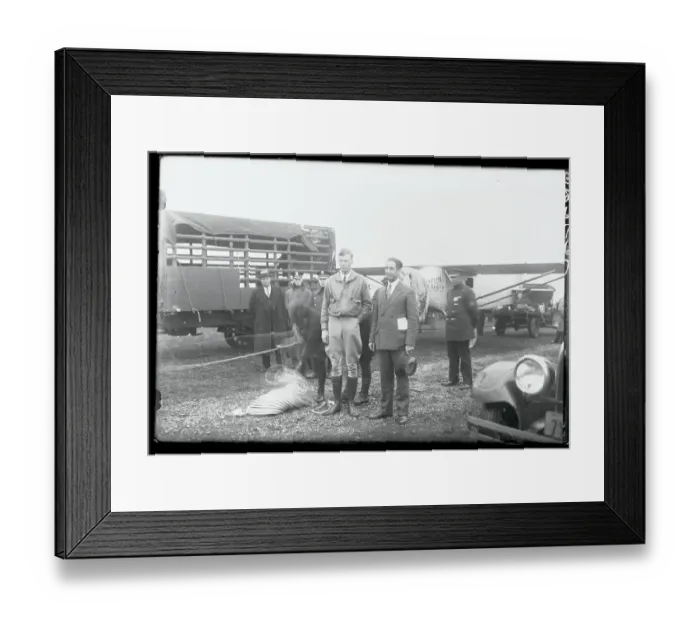 Framed Print : Charles Lindbergh and C. J. Stumpl Posing in Front of Airplane Framed Print : Charles Lindbergh and C. J. Stumpl Posing in Front of Airplane