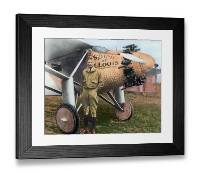 Framed Print : Charles Lindbergh with the Spirit of St. Louis Framed Print : Charles Lindbergh with the Spirit of St. Louis