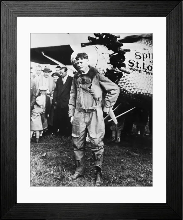 Framed Print : Lindbergh with Spirit Of St. Louis Framed Print : Lindbergh with Spirit Of St. Louis