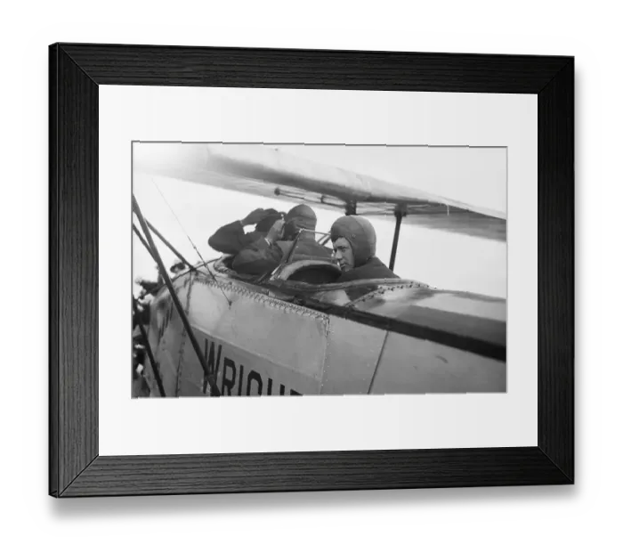 Framed Print : Charles Lindbergh Sitting in Airplane Cockpit Framed Print : Charles Lindbergh Sitting in Airplane Cockpit