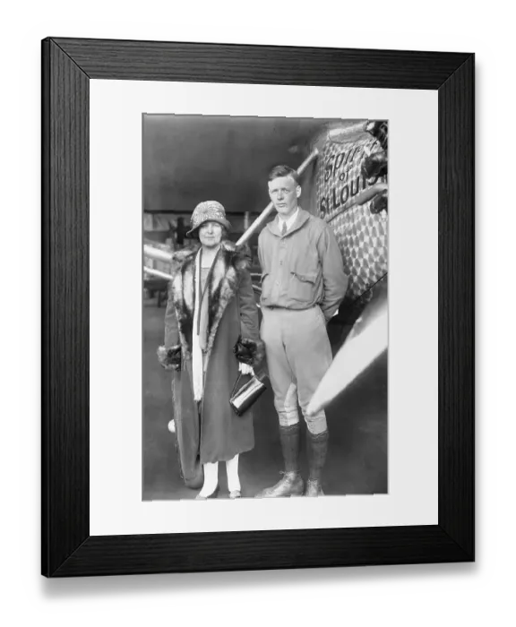 Framed Print : Charles Lindbergh Posing With His Mother Near Airplane Framed Print : Charles Lindbergh Posing With His Mother Near Airplane