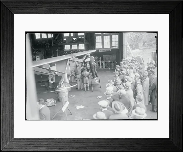 Framed Print : Crowds Watching the Preparation of Charles Lindbergh Plane Framed Print : Crowds Watching the Preparation of Charles Lindbergh Plane