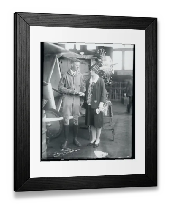 Framed Print : Charles Lindbergh Being Assisted by Opposite Sex Before His Paris Hop Framed Print : Charles Lindbergh Being Assisted by Opposite Sex Before His Paris Hop