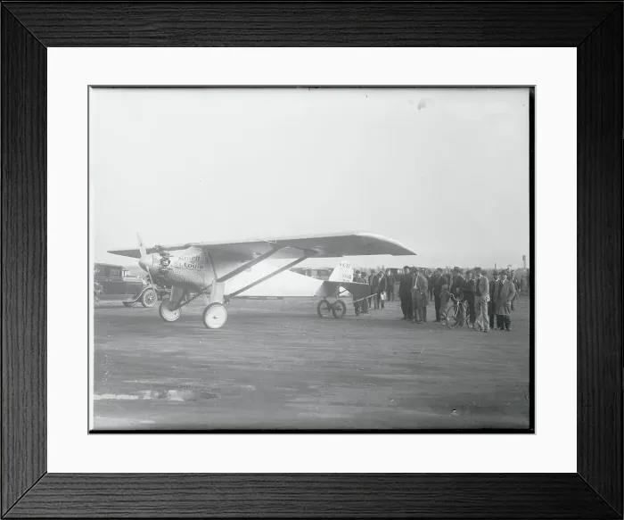 Framed Print : Crowd Near Charles Lindbergh Airplane Before Transatlantic Flight Framed Print : Crowd Near Charles Lindbergh Airplane Before Transatlantic Flight