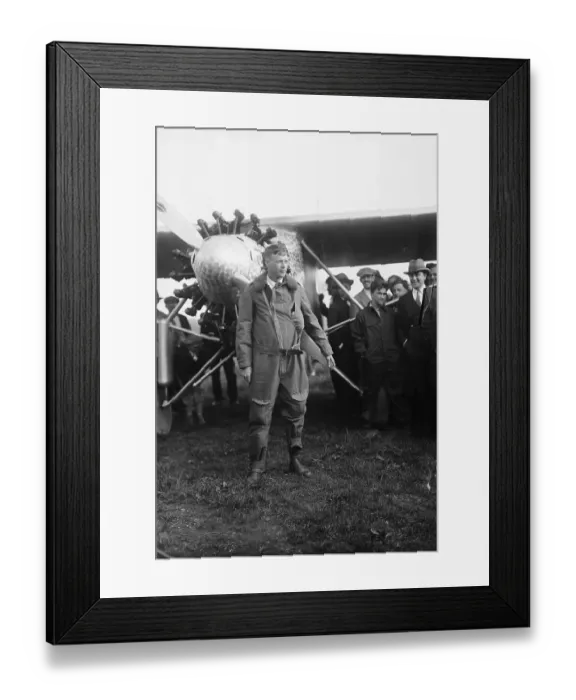 Framed Print : Aviator Charles Lindbergh Standing in Front of Airplane Framed Print : Aviator Charles Lindbergh Standing in Front of Airplane