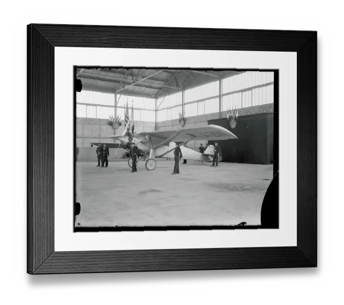 Framed Print : View of Charles Lindbergh's Plane in Hanger at Le Bourget Airfield Framed Print : View of Charles Lindbergh's Plane in Hanger at Le Bourget Airfield