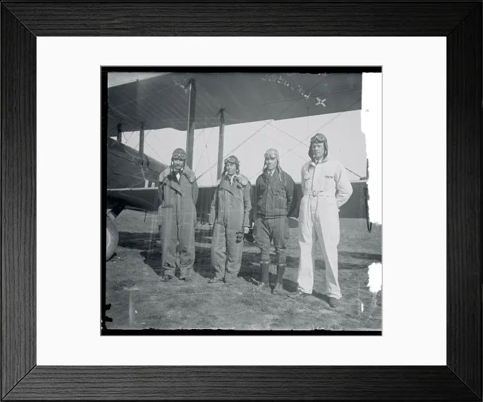 Framed Print : Charles Lindbergh and Fellow Pilots Posing Near an Airplane Framed Print : Charles Lindbergh and Fellow Pilots Posing Near an Airplane