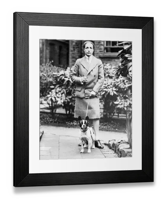 Framed Print : Novelist Radclyffe Hall with Her Pet Dog Framed Print : Novelist Radclyffe Hall with Her Pet Dog