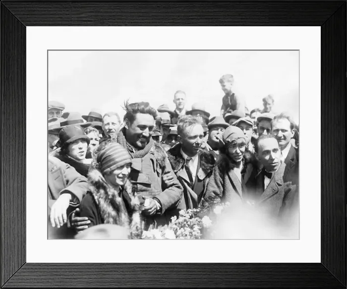 Framed Print : Aviators After Record Breaking Flight Framed Print : Aviators After Record Breaking Flight