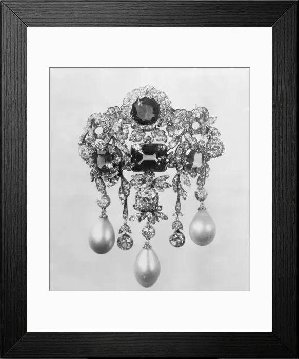 Framed Print : Brooch. (Original Caption). Some of the Russian crown jewels which were Framed Print : Brooch. (Original Caption). Some of the Russian crown jewels which were