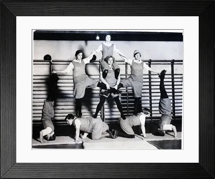 Framed Print : Female Gymnasts Forming Pyramid Framed Print : Female Gymnasts Forming Pyramid