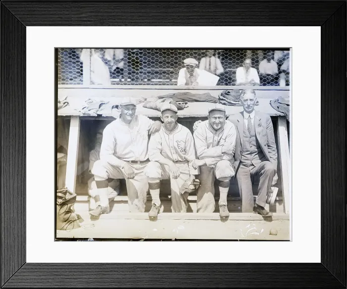 Framed Print : Connie Mack W / Players In Dugout Framed Print : Connie Mack W / Players In Dugout