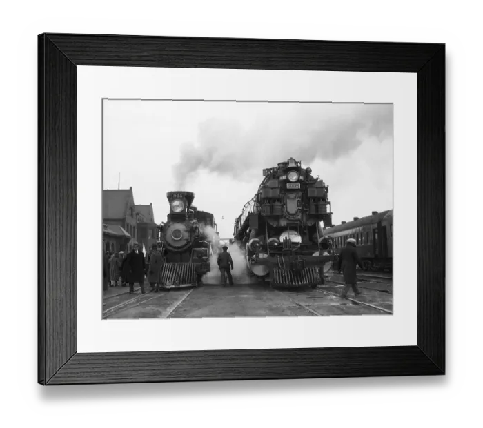 Framed Print : Old Versus New Locomotives Framed Print : Old Versus New Locomotives