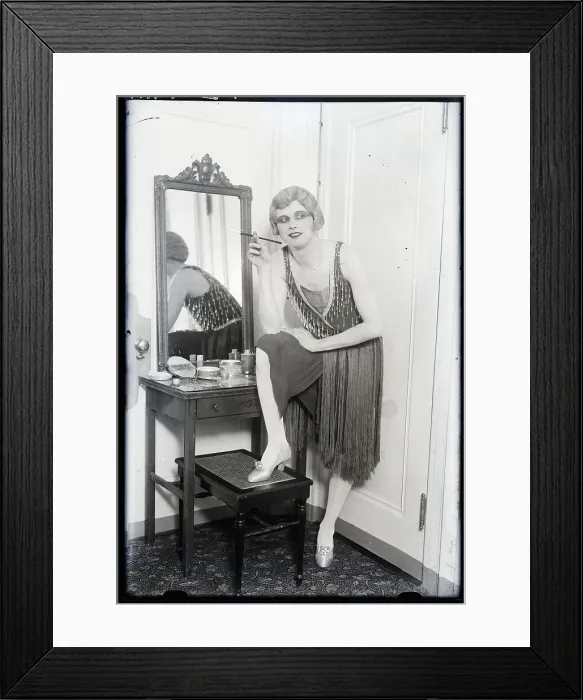 Framed Print : Cross-Dressing Man Smoking Cigarette Framed Print : Cross-Dressing Man Smoking Cigarette