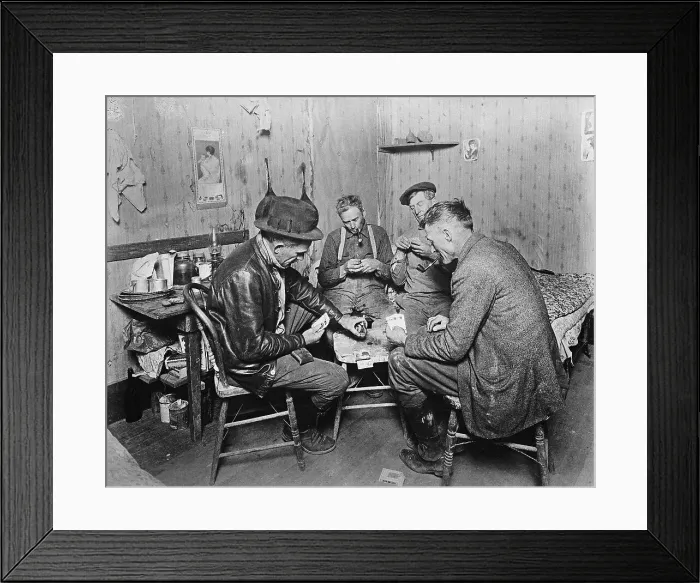 Framed Print : Goldminers Playing Game of Cards Framed Print : Goldminers Playing Game of Cards